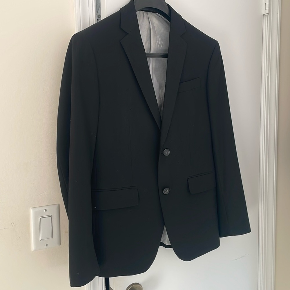 Black new suit 38r slim pants 32w